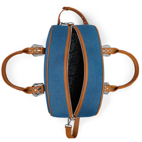 Von Dutch Denim & Brown Duffle Bowling Bag