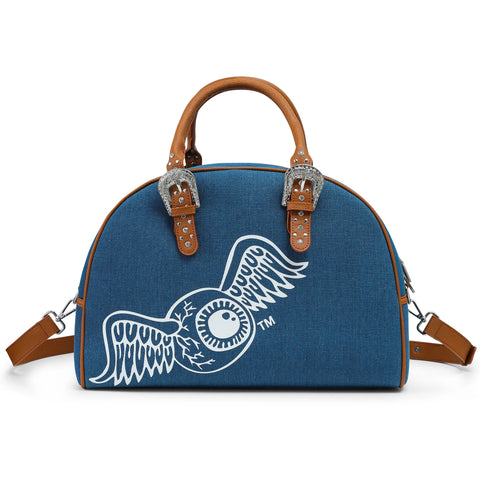 Von Dutch Denim & Brown Duffle Bowling Bag