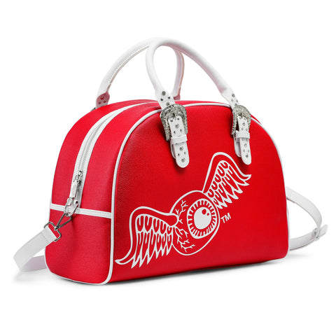 Von Dutch Red & White Duffle Bowling Bag