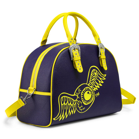 Von Dutch Navy Blue & Yellow Duffle Bowling Bag