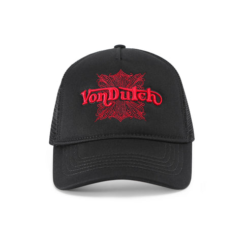 Von Dutch Foam Chopper Trucker Hat - Black & Red
