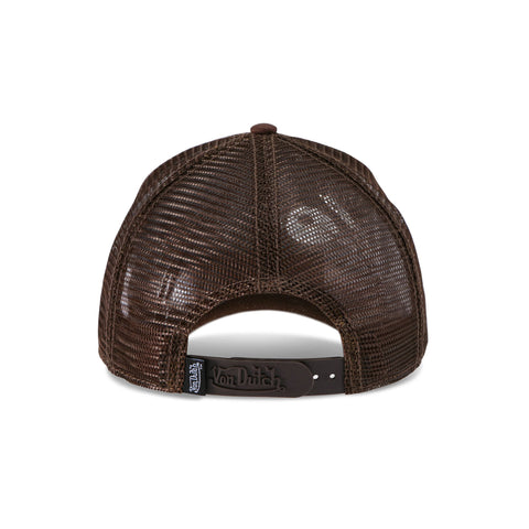 Von Dutch Foam Chopper Trucker Hat - Brown & Orange