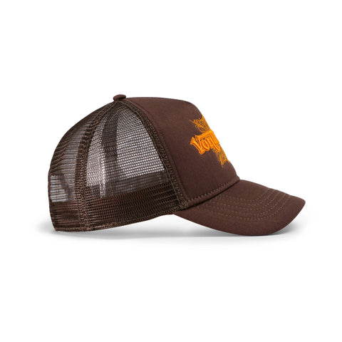 Von Dutch Foam Chopper Trucker Hat - Brown & Orange