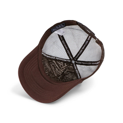Von Dutch Foam Chopper Trucker Hat - Brown & Orange