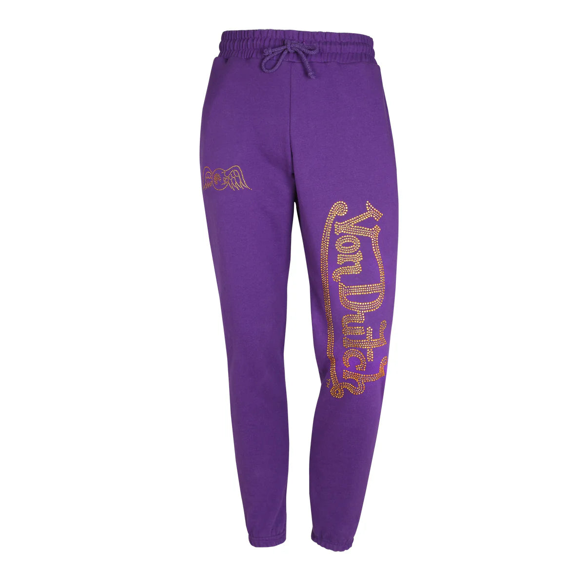 Von Dutch Jogger Purple with Gold Rhinestones