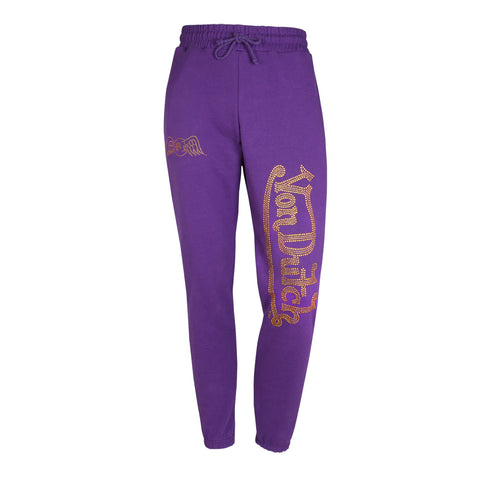 Von Dutch Jogger Purple with Gold Rhinestones