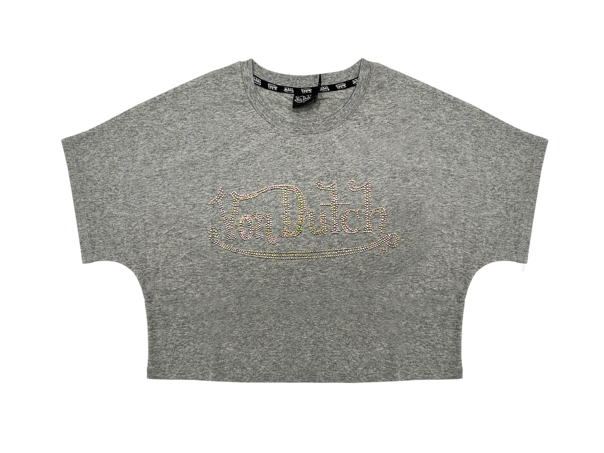 Von Dutch Originals Stone Women's Gray Crop Tee