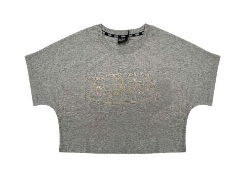 Von Dutch Originals Stone Women's Gray Crop Tee