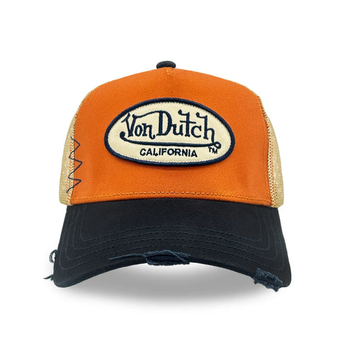 Von Dutch Distressed Trucker Hat - Burnt Orange