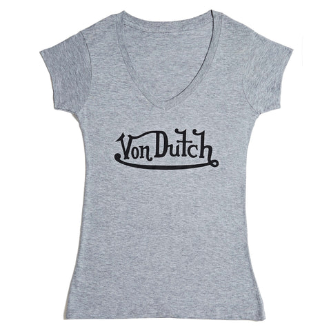 Von Dutch Originals Black on Grey V Neck