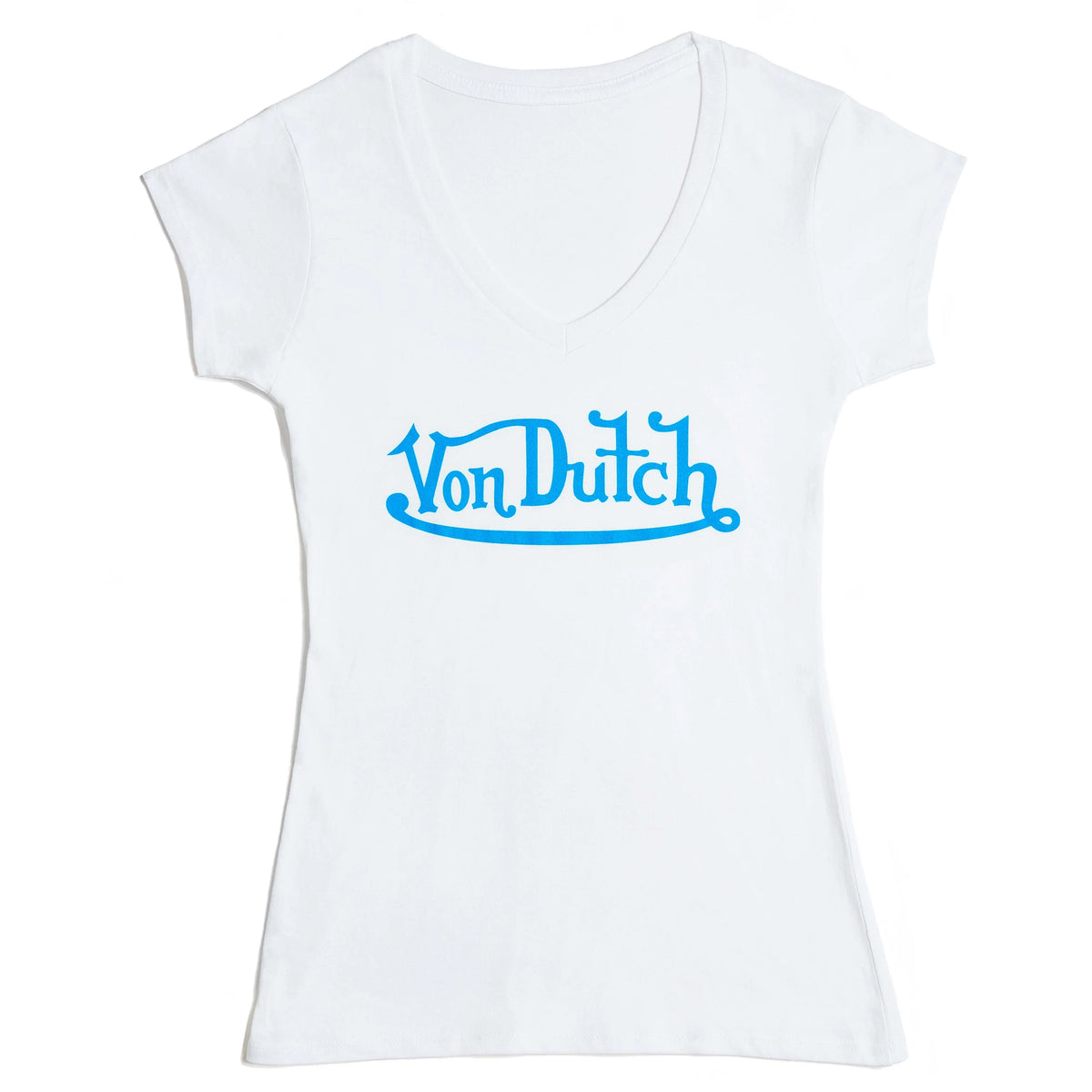 Von Dutch Originals Blue on White V Neck