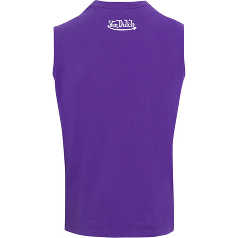 Von Dutch Originals Flying Eyeball Purple Sleeveless Tee