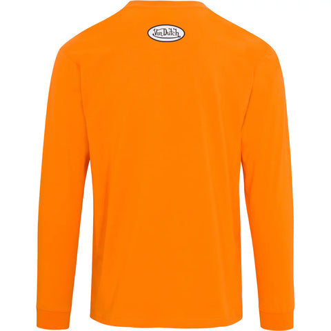 Von Dutch Originals Logo Orange LS Tee
