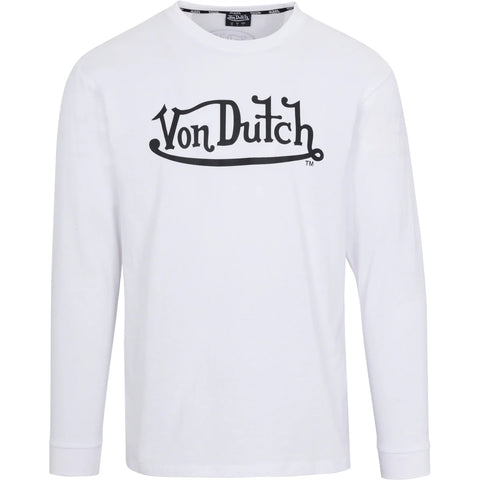 Von Dutch Originals Logo White LS Tee