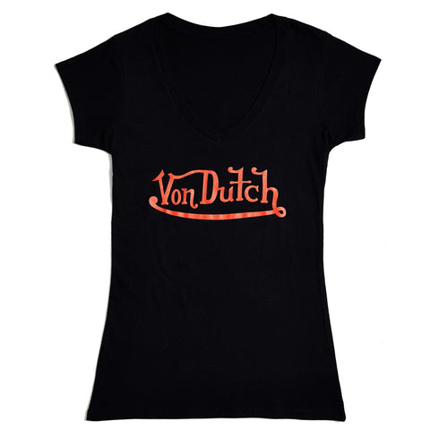 Von Dutch Originals Red on Black V Neck