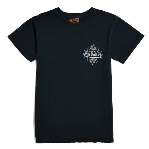 Von Dutch Vintage Black & White Distressed Chopper Tee