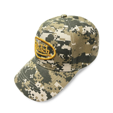 Von Dutch Yellow Digi Camo Strapback Trucker Hat