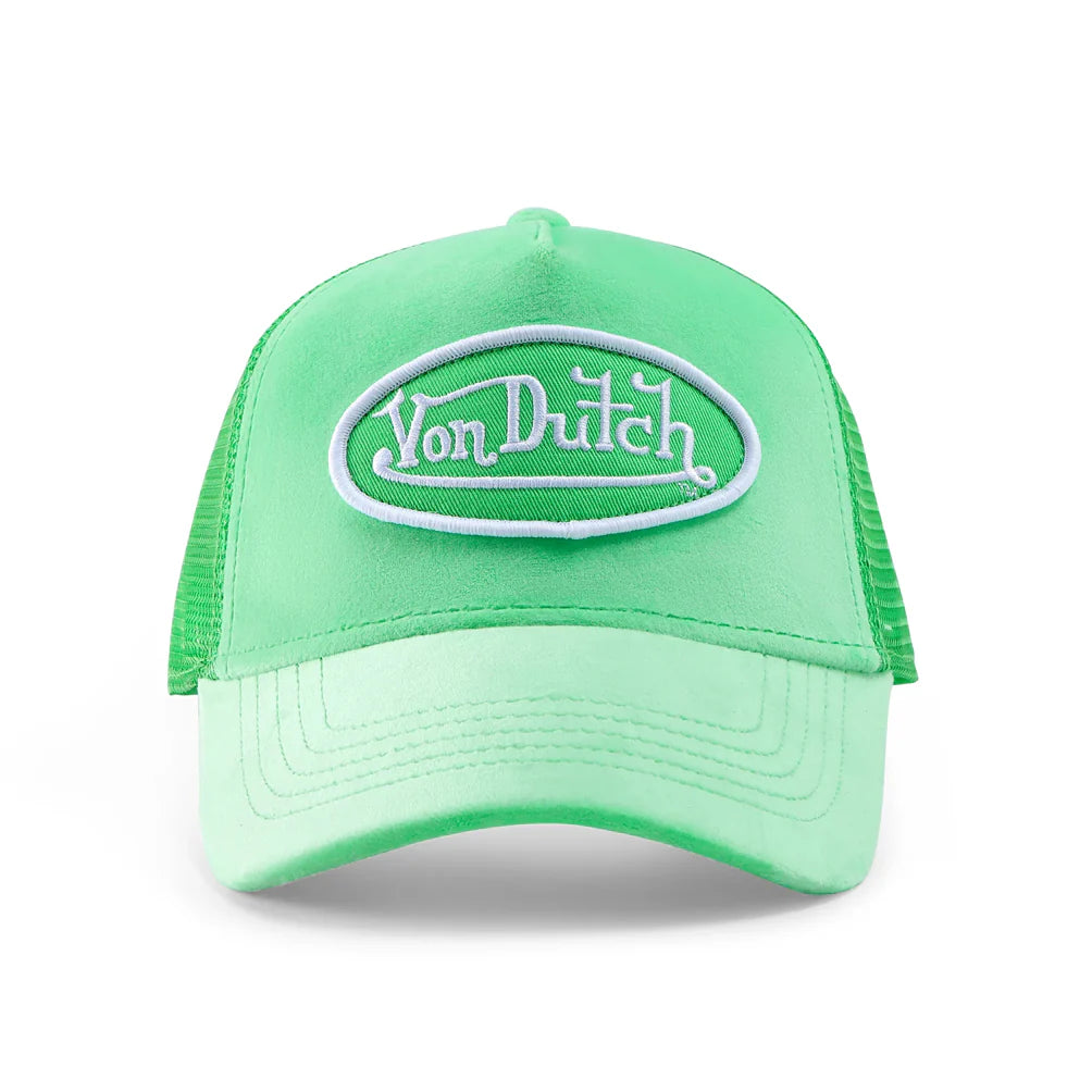 Von Dutch Lime Velvet Trucker Hat