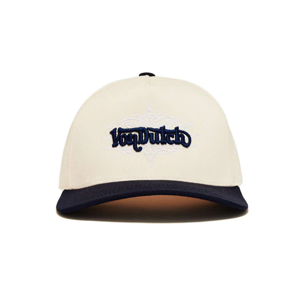 Von Dutch Cream & Blue Chopper Snapback Hat