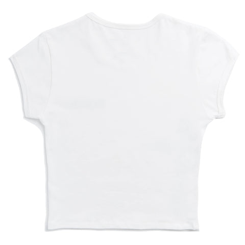 Von Dutch White & Green Ranch Logo Rhinestone Baby Tee