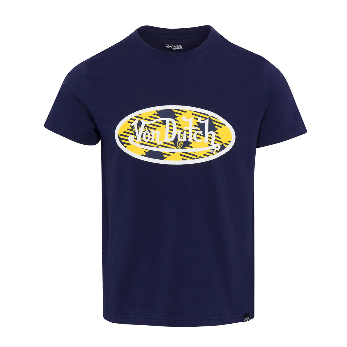 Von Dutch Women's Navy & Yellow Plaid SS Tee