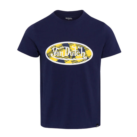 Von Dutch Women's Navy & Yellow Plaid SS Tee