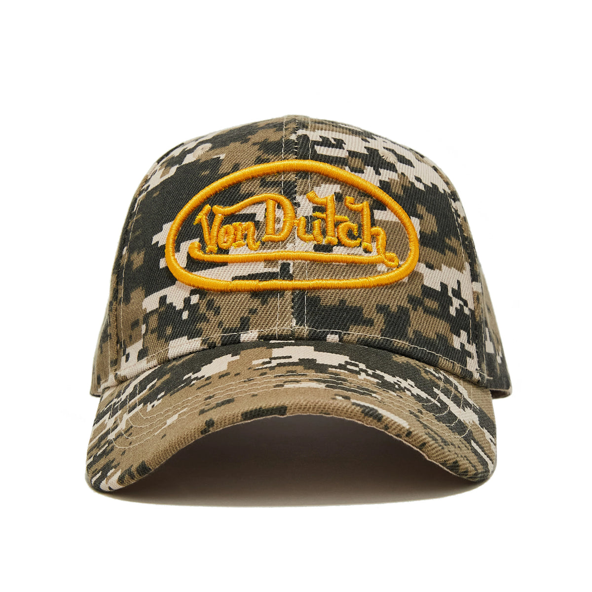 Von Dutch Yellow Digi Camo Strapback Trucker Hat
