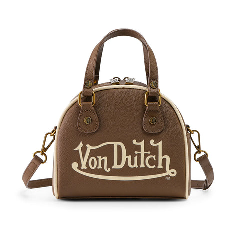Von Dutch Brown & Tan Two-Tone Bowling Bag