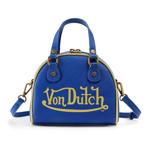 Von Dutch Navy Blue & Gold Two-Tone Bowling Bag