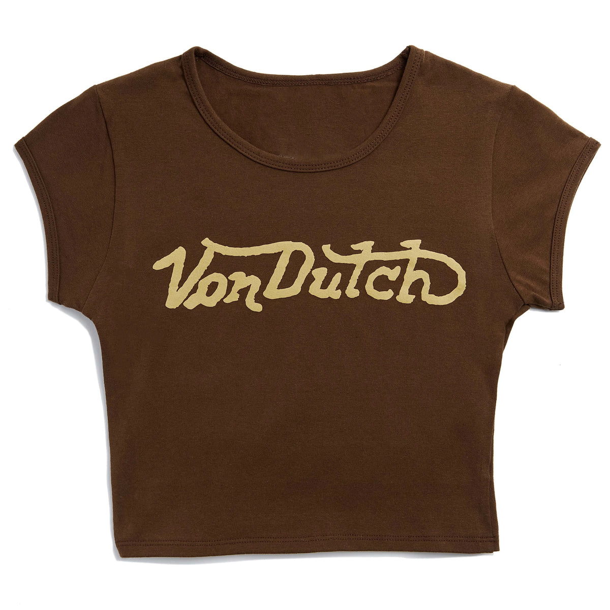 Von Dutch Brown Retro Baby Tee