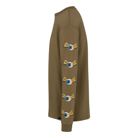 Von Dutch Flying Eyeball Khaki LS Tee