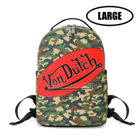 Von Dutch Large Green Camo Backpack
