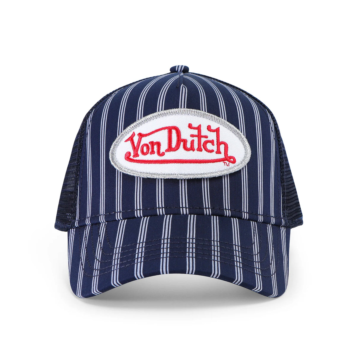 Von Dutch Navy & White Stripe Trucker Hat