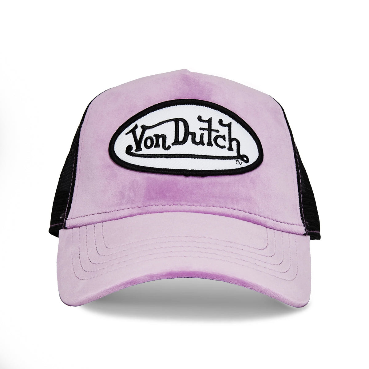 Von Dutch Plum Dust Velvet Trucker Hat