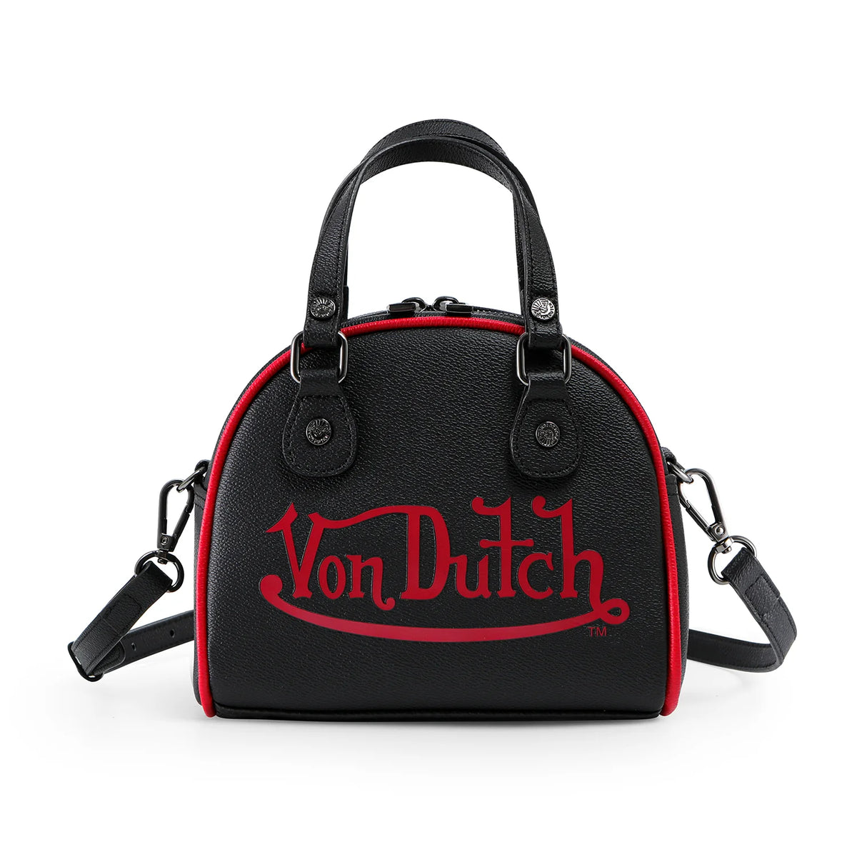 Von Dutch Black & Red Two-Tone Bowling Bag