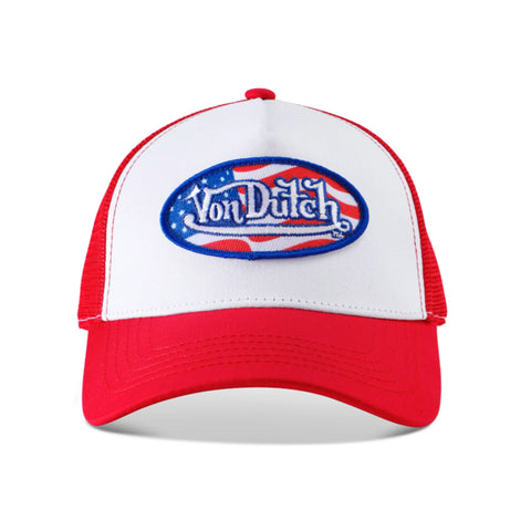 Von Dutch Stars & Stripes Trucker Hat - Red