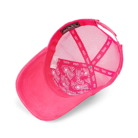 Von Dutch Kids Velvet Trucker Hat -  Hot Pink Crush