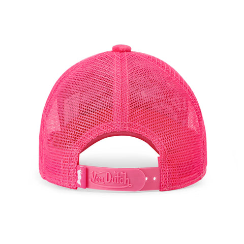 Von Dutch Kids Velvet Trucker Hat -  Hot Pink Crush