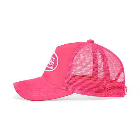 Von Dutch Kids Velvet Trucker Hat -  Hot Pink Crush