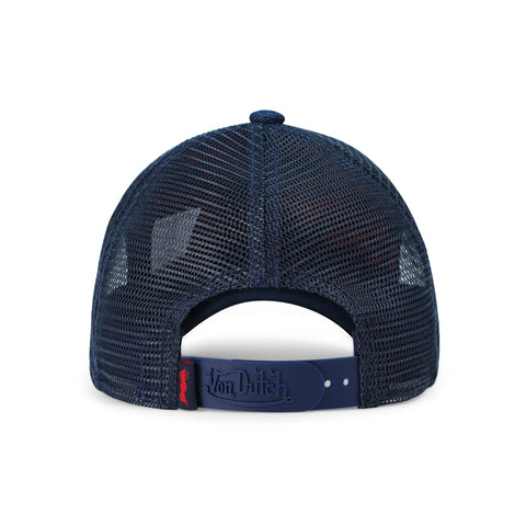 Von Dutch Kids Denim Trucker Hat - Red & White Logo