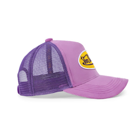 Von Dutch Kids Purple & Yellow Velvet Trucker Hat