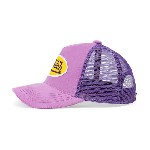 Von Dutch Kids Purple & Yellow Velvet Trucker Hat