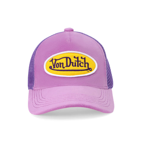 Von Dutch Kids Purple & Yellow Velvet Trucker Hat