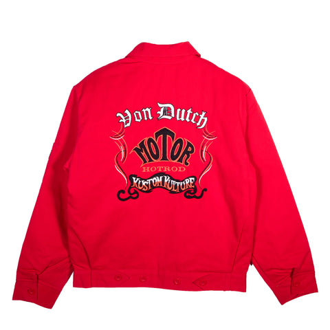 Von Dutch Vintage & Classic Gas Station Jacket - Red