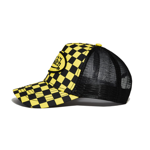 Von Dutch Black/Yellow Checker Trucker Hat